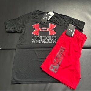 NWT Under Armour athletic set boys youth size small